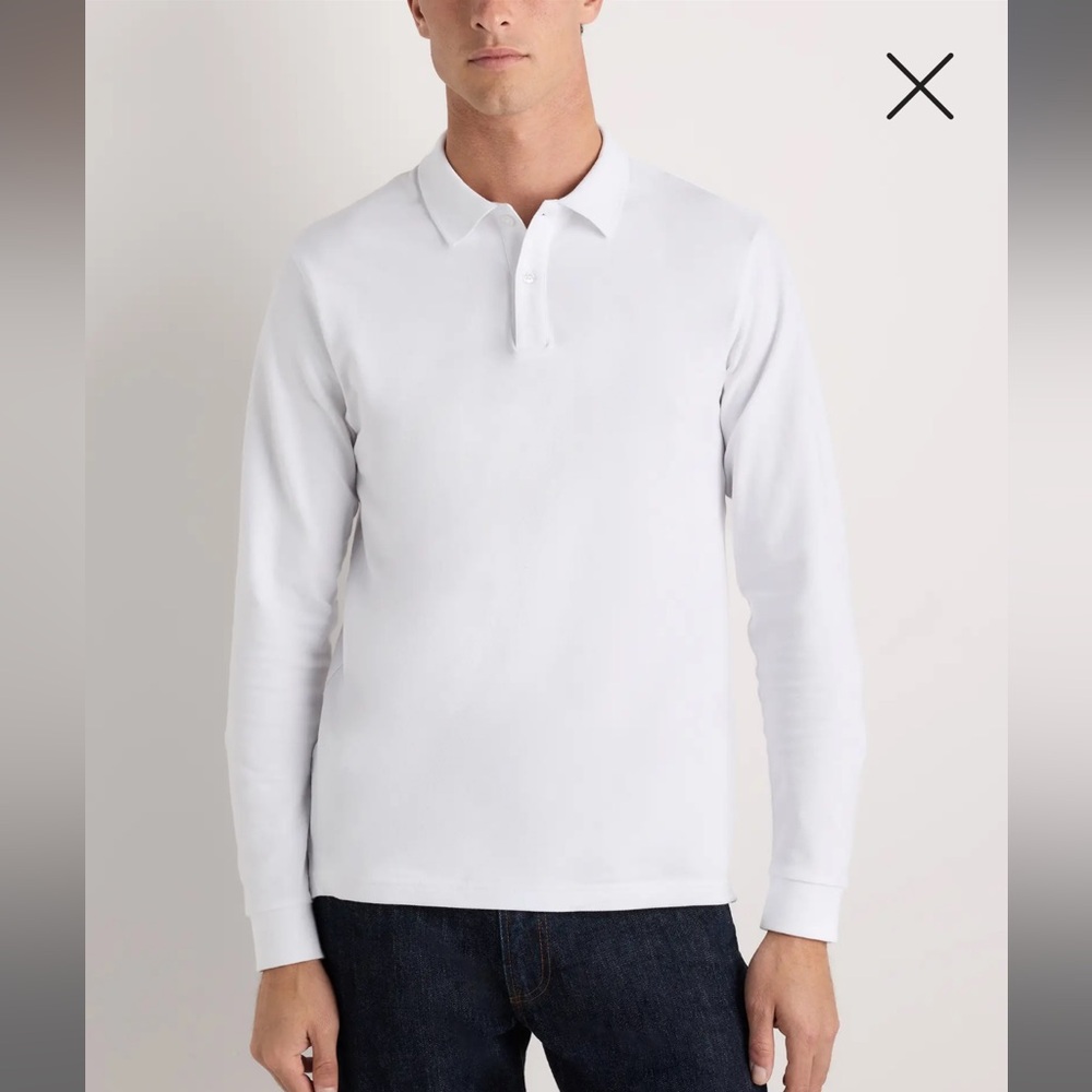 Quince Organic Cotton Long Sleeve Pique Polo